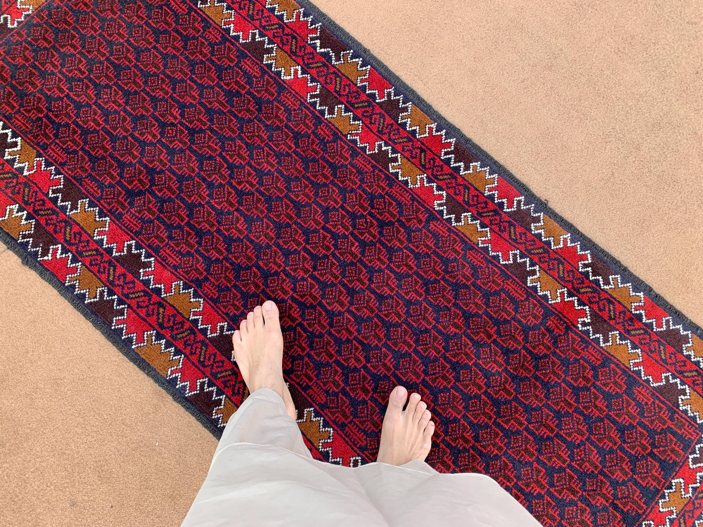3x6 ft Antique Afghan Baluchi Runner Rug