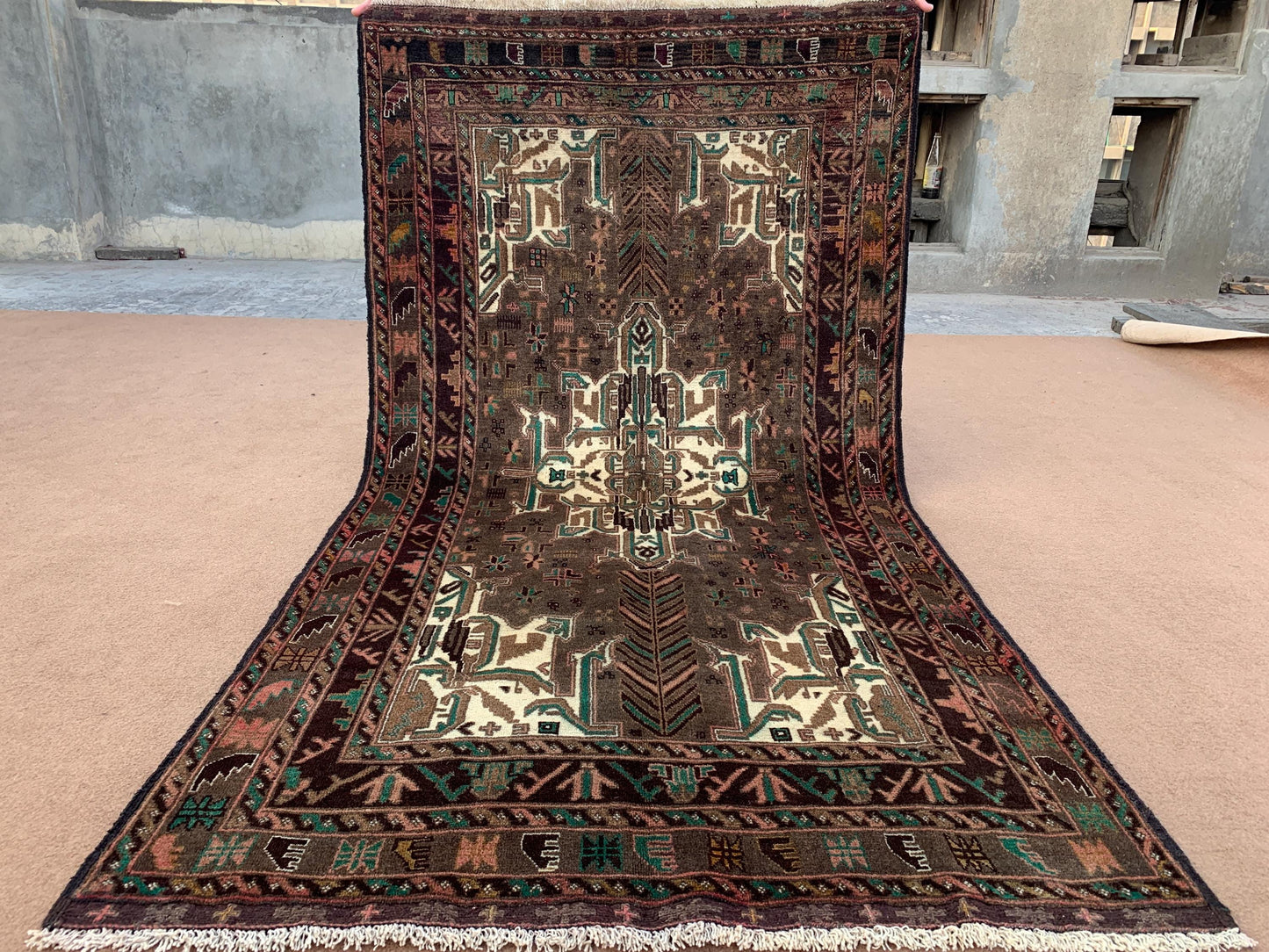 4x6 ft Antique Geometric Rug