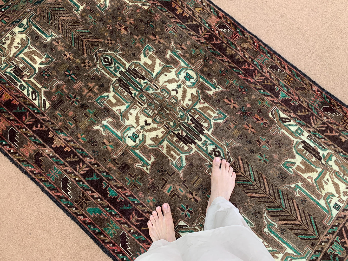 4x6 ft Antique Geometric Rug