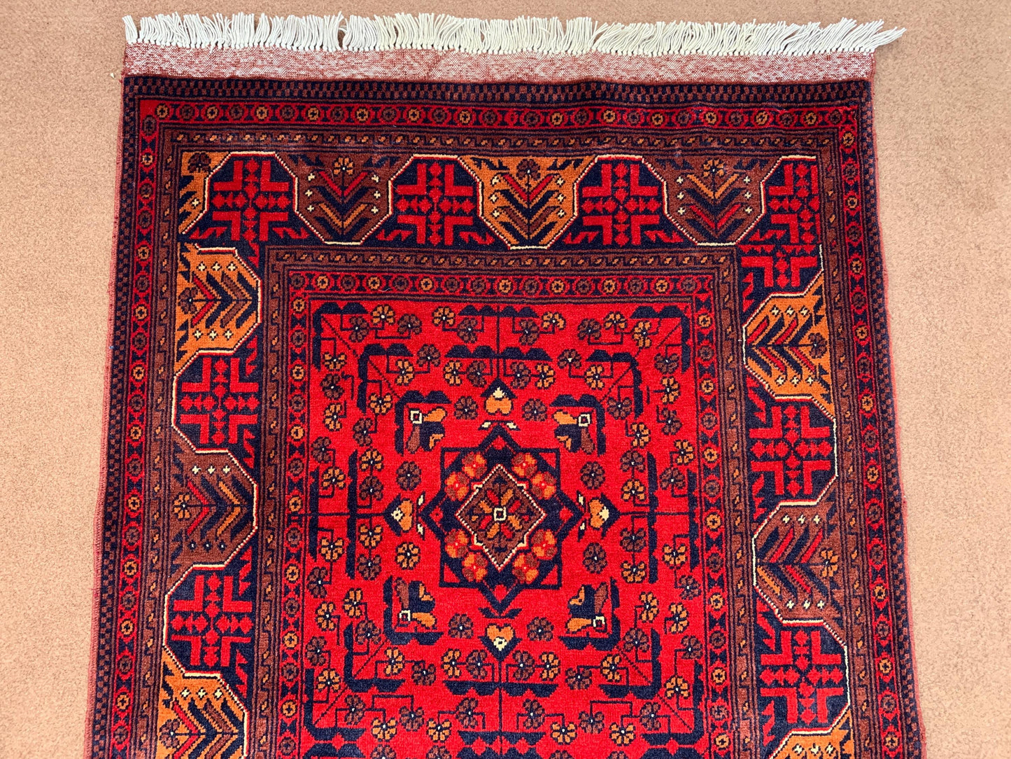3x9 ft Red RunnerTurkmen Bukhara Rug