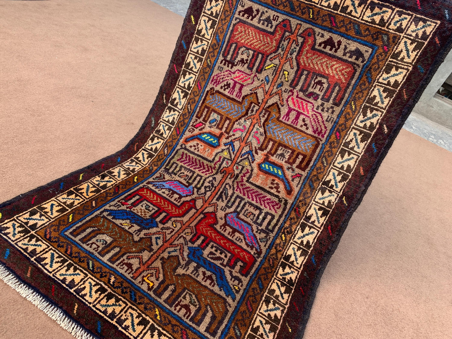 Pictorial Animal Birds Rug 3x5 Afghan Handmade Rug,