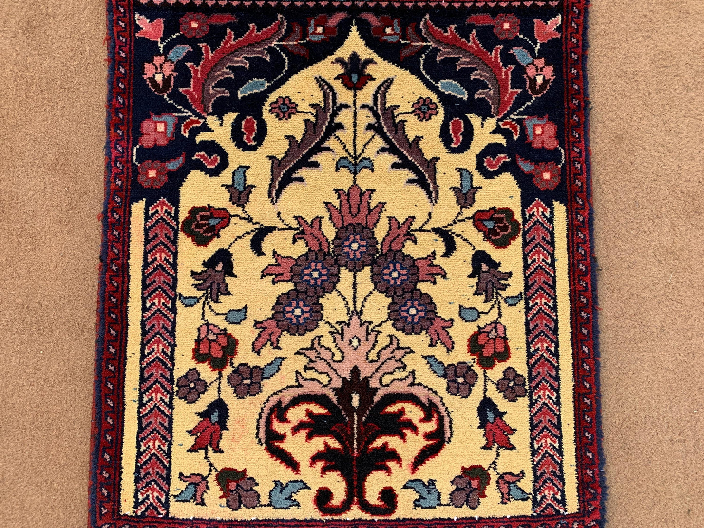 Prayer Rug 2x3 ft Handmade Afghan Wool Prayer Rug