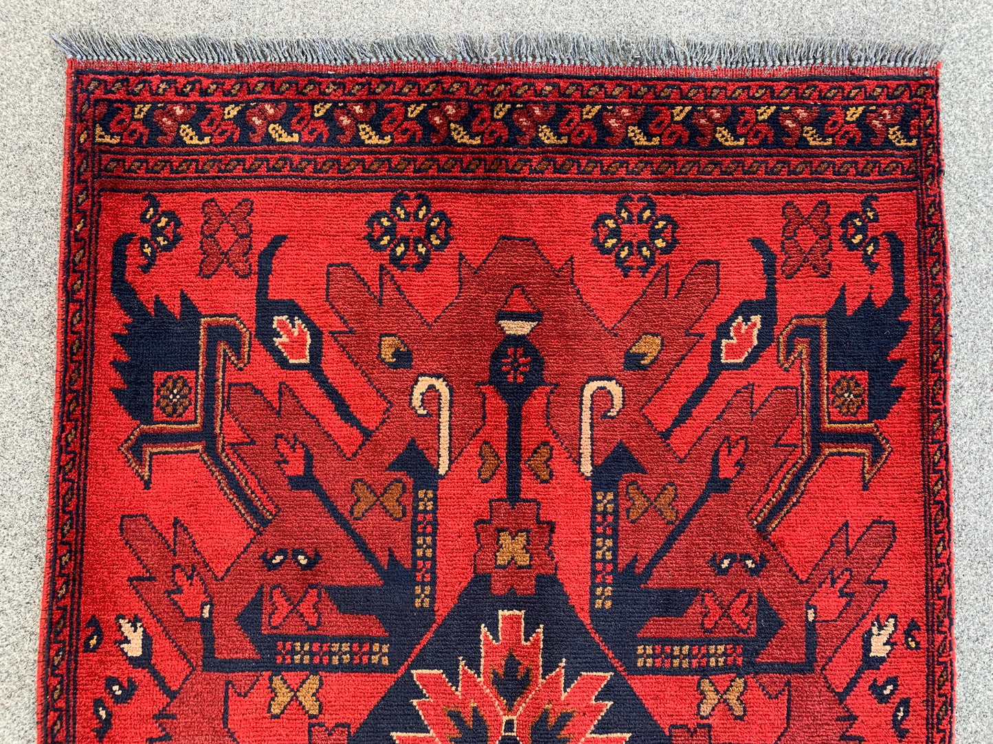 Bukhara Vintage Rug 3x4 ft Handmade Afghan Rug Khal Muhammadi design Bukhara Rug, Tribal Wool Area Rug Oriental Rug Kitchen Rug Bedroom Rug.