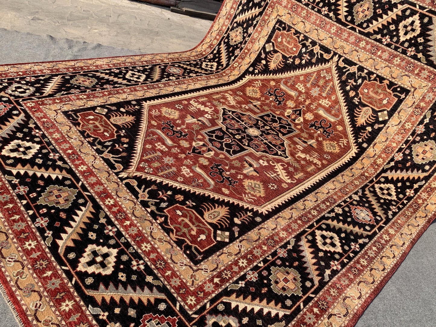 Handmade Afghan Rug 8x13 ft Tabriz design Chobi Rug Natural Dyes Rug