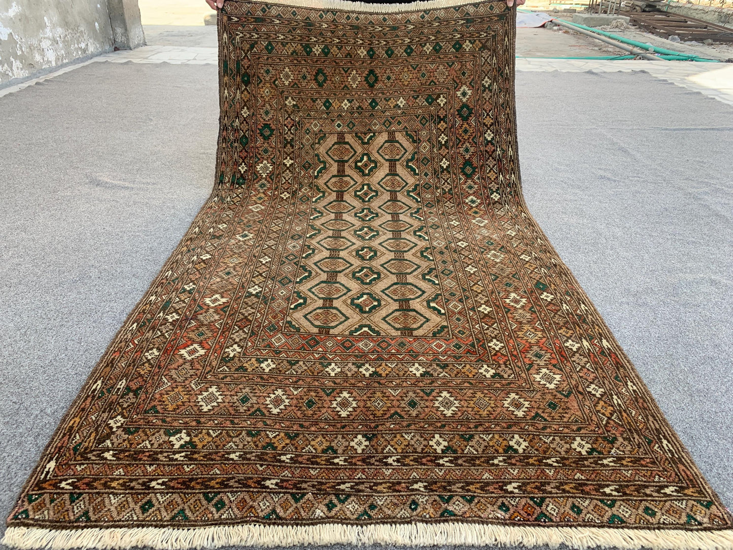 Vintage Baluchi Rug 3x6 ft Handmade Mowri design Baluchi Rug
