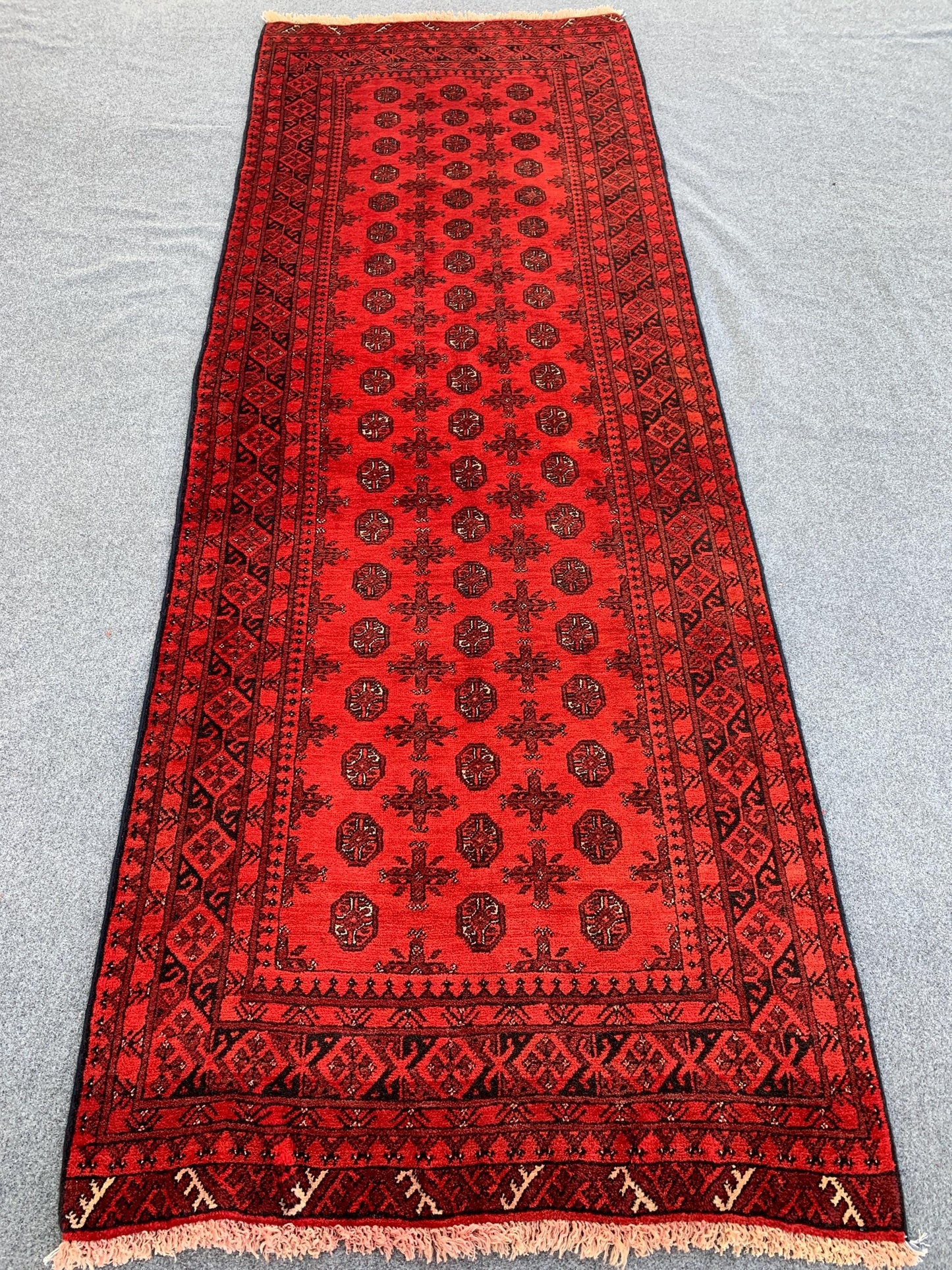 3x9 ft Vintage Tekka Teghab Runner Rug