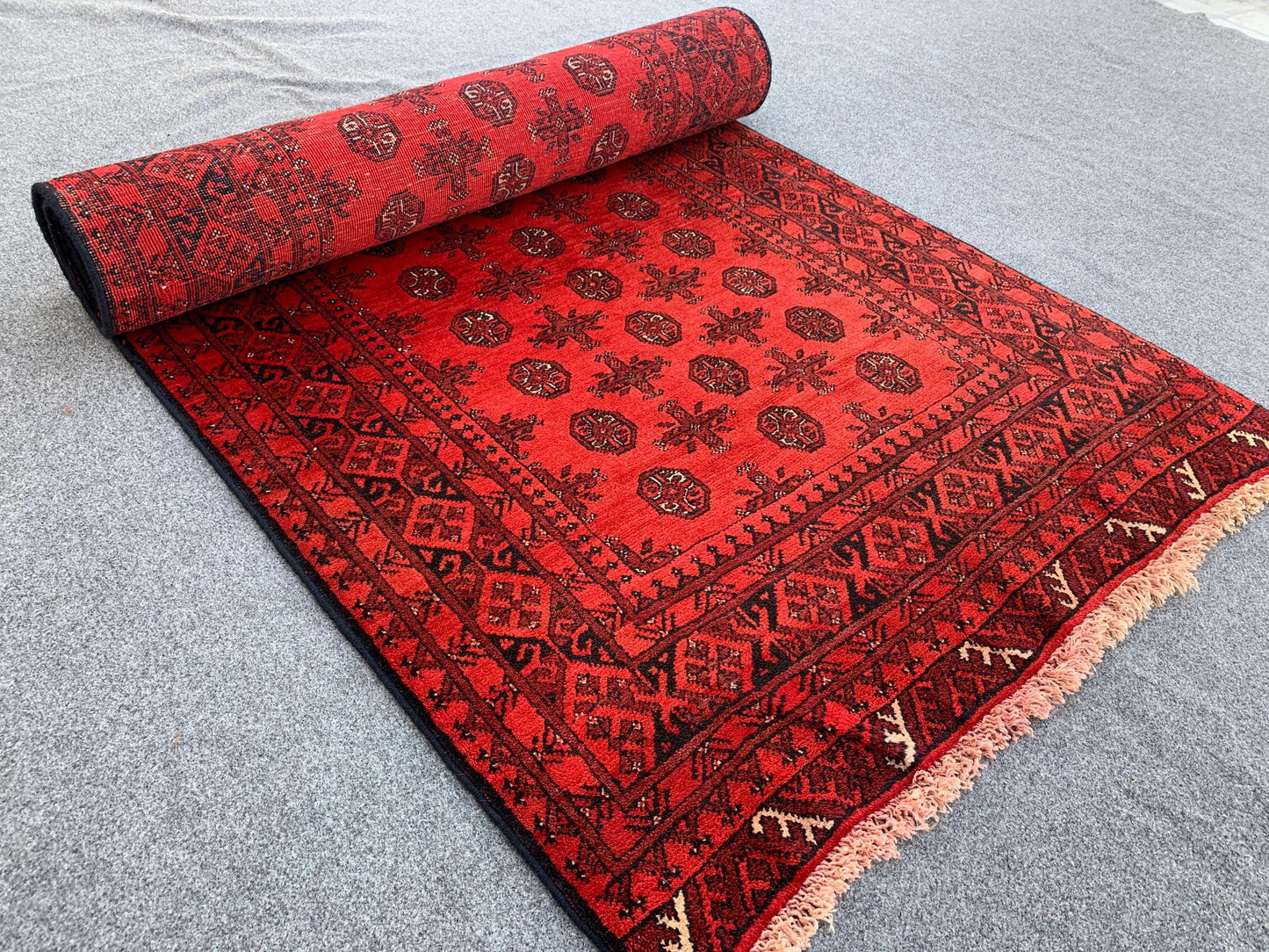 3x9 ft Vintage Tekka Teghab Runner Rug