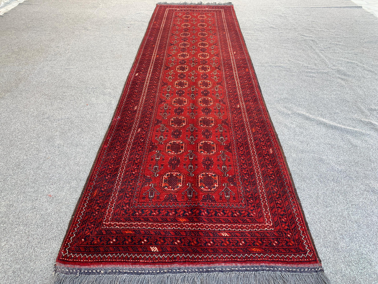Kunduzi Runner Rug 3x9 ft Vintage Afghan Runner Rug