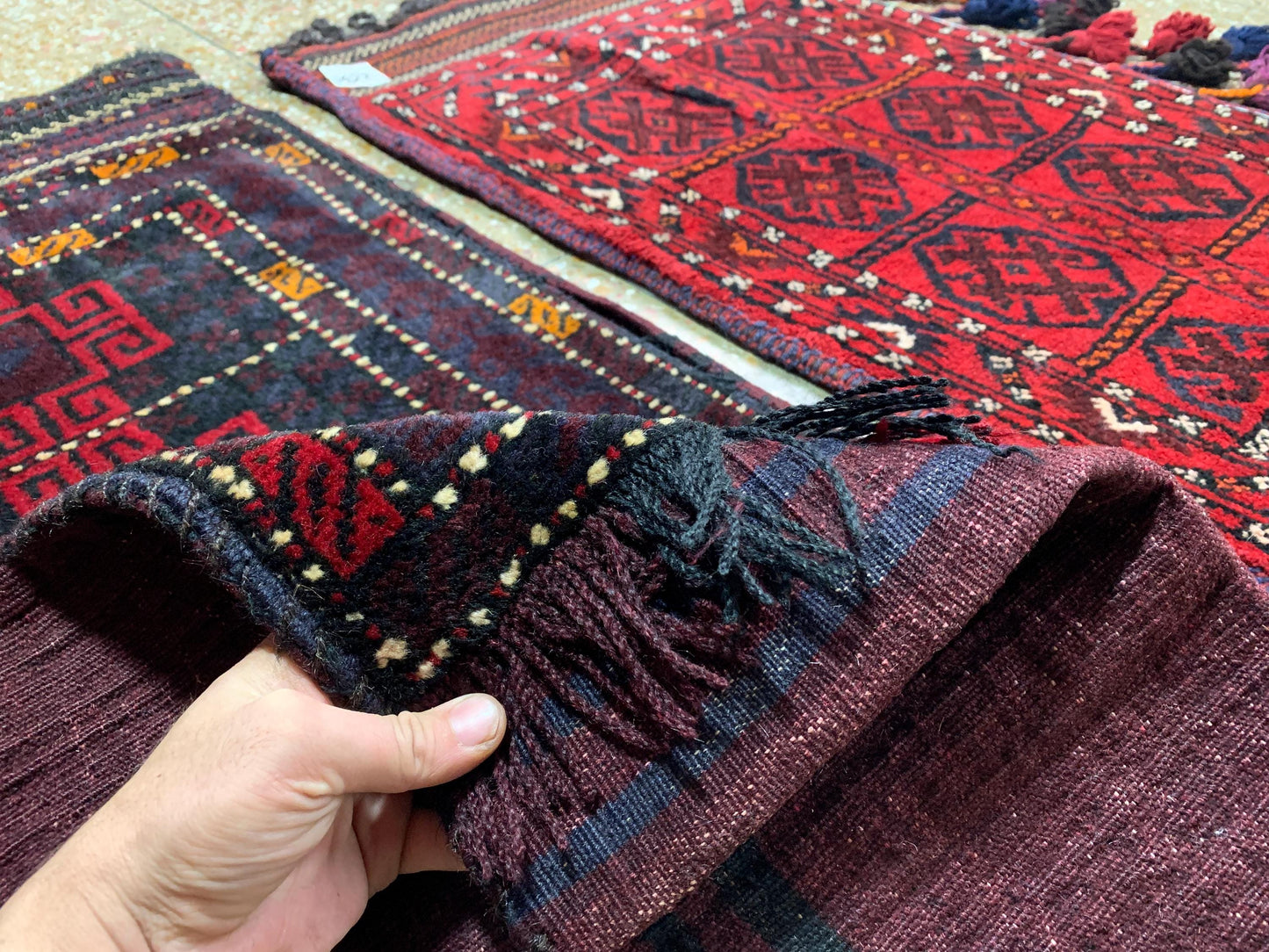 Set of 2 Vintage 2x3 ft Balisht Baluchi design Rug,