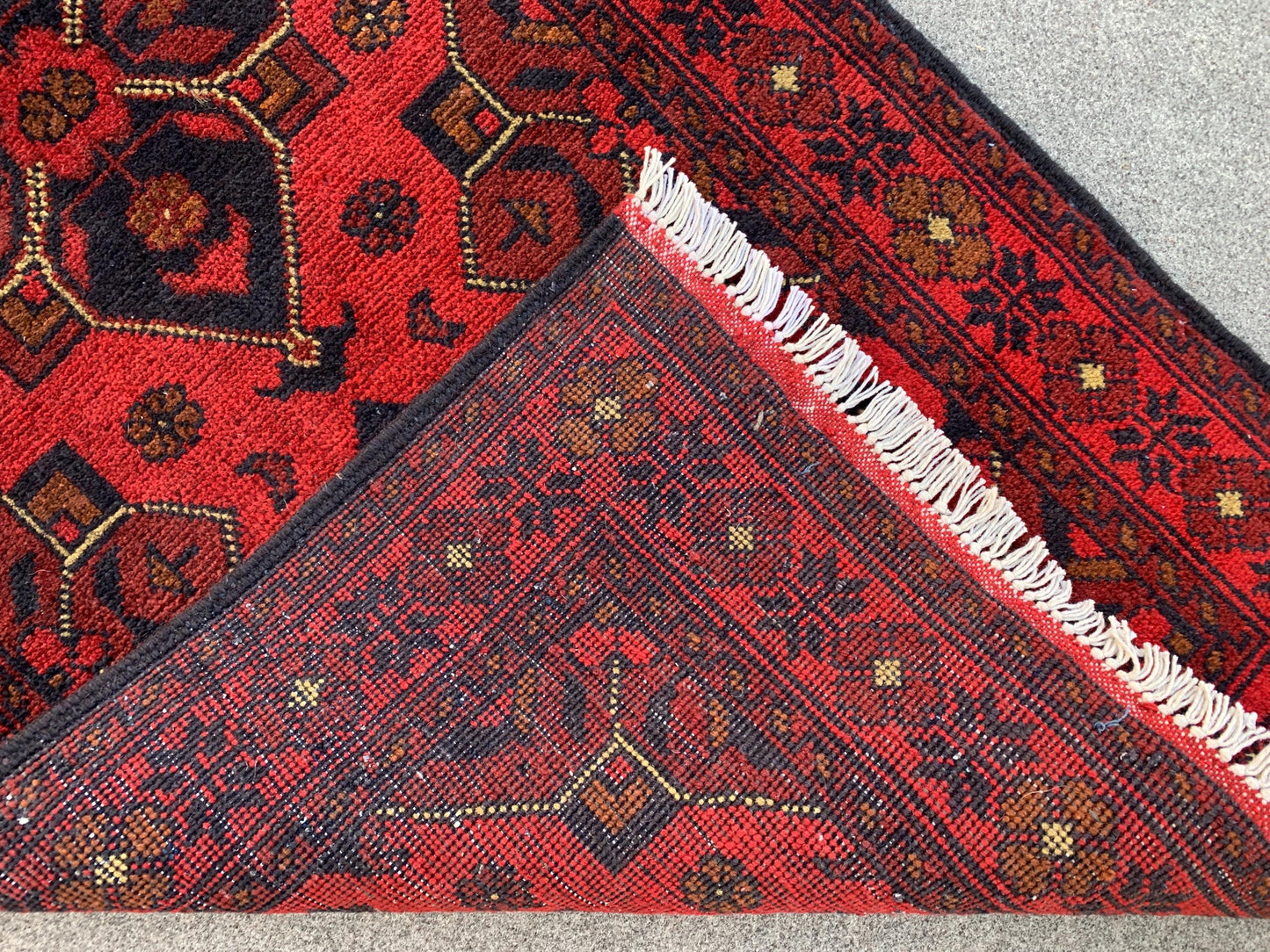 Vintage Bukhara Rug 3x4 ft Khal Muhammadi design Bukhara Rug,