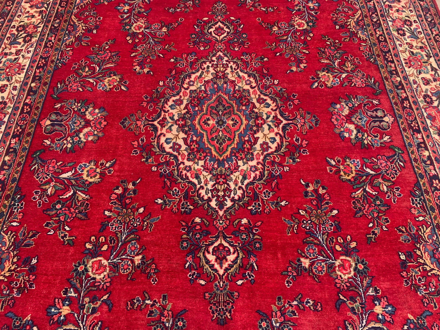 Large Antique Rug 9x12 ft Turkish Heriz design Oriental Rug