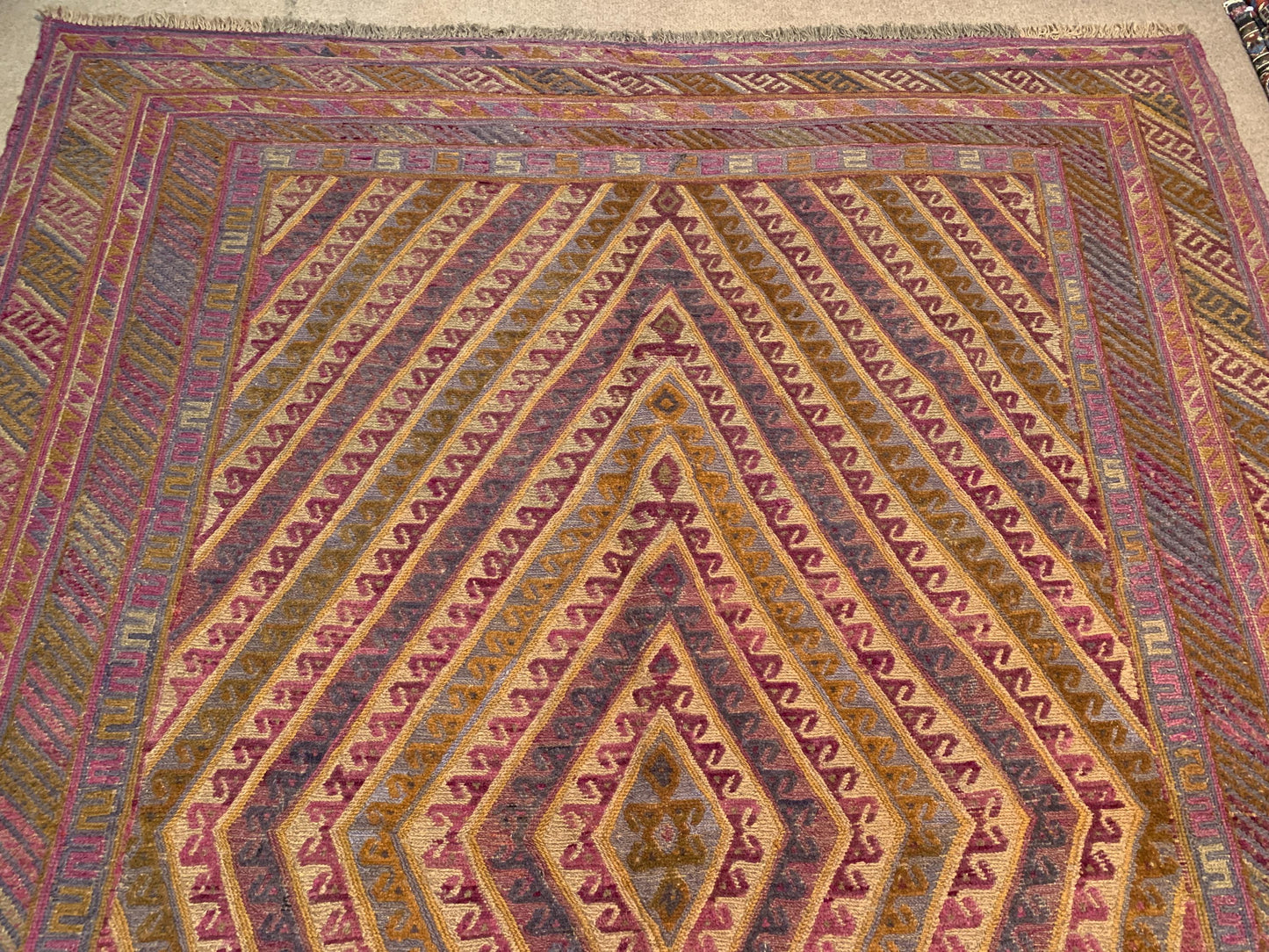 Vintage Afghan Kilim 6x9 ft Hand Knotted Mashwani Kilim Rug