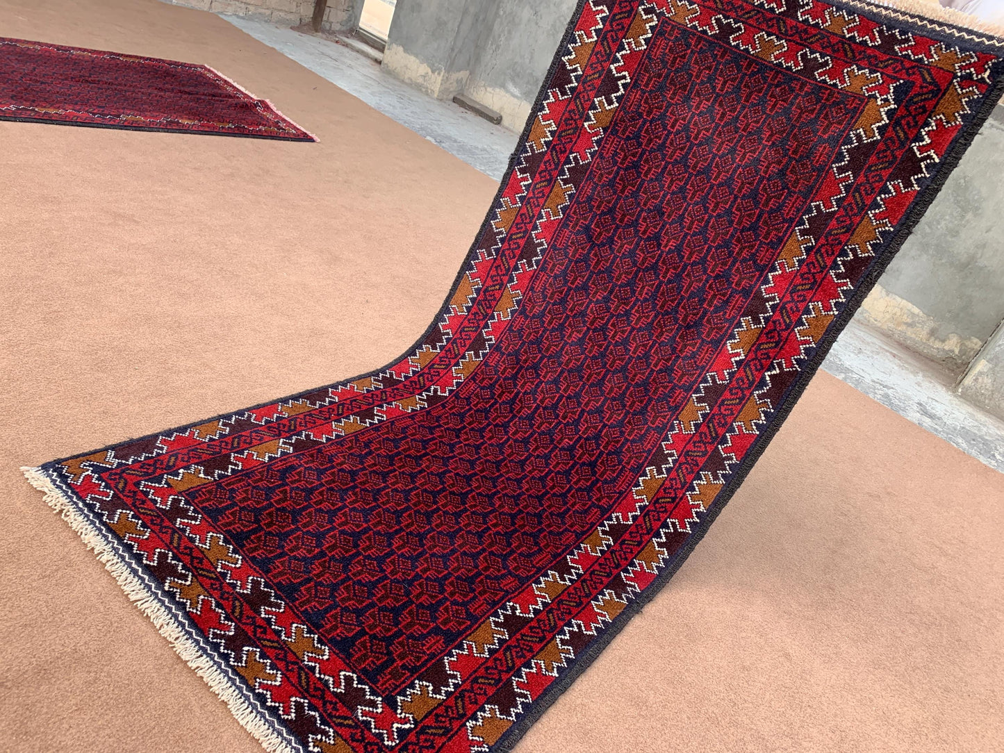 3x6 ft Antique Afghan Baluchi Runner Rug