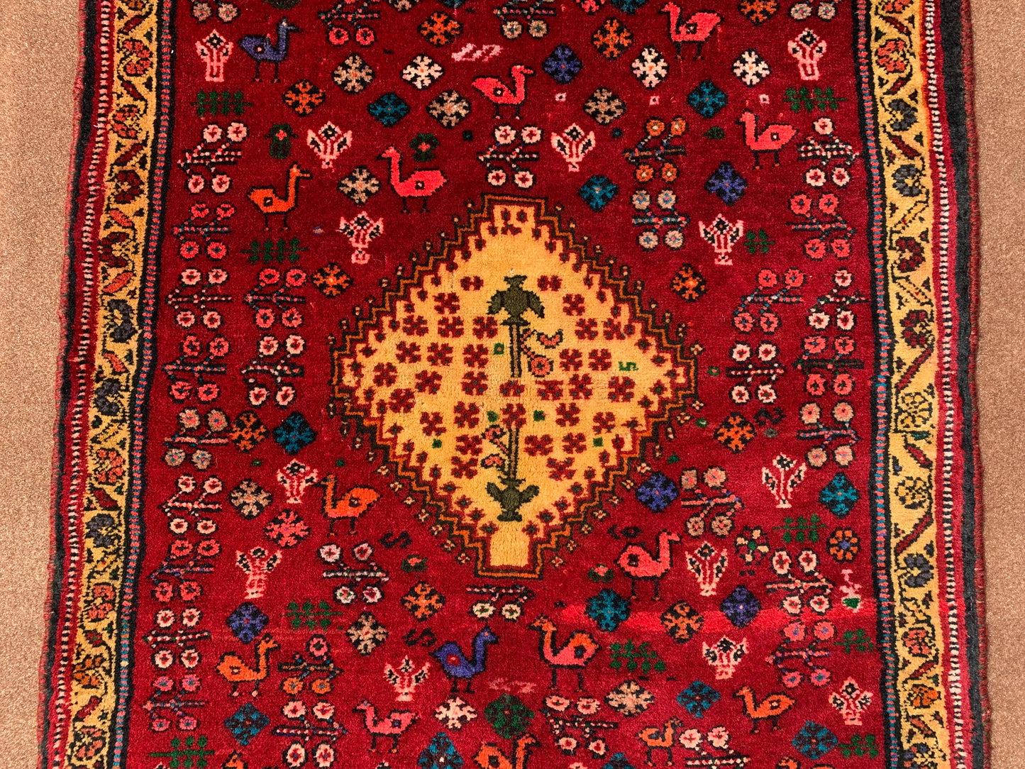 Antique Caucasian Rug 3x5 ft Afghan Handmade Rug Pictorial Floral Rug Vintage Oriental Rug Tribal Wool Area Rug Bedroom Rug Kitchen Rug etc.