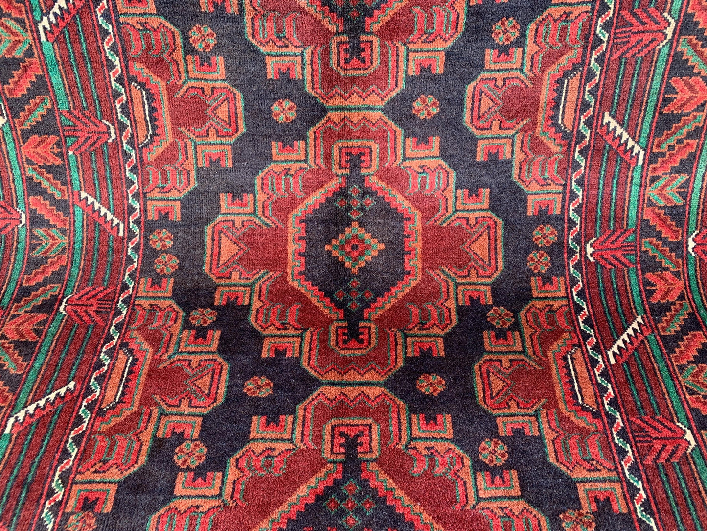 4x6 ft Geometric Vintage Baluchi Rug