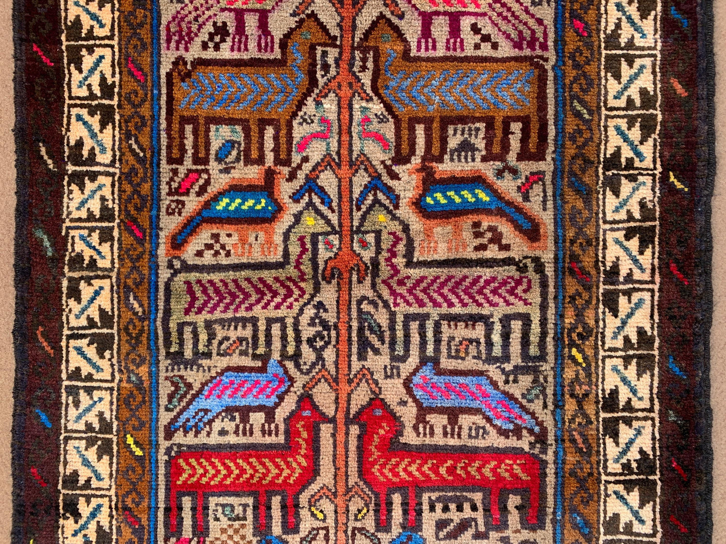 Pictorial Animal Birds Rug 3x5 Afghan Handmade Rug,