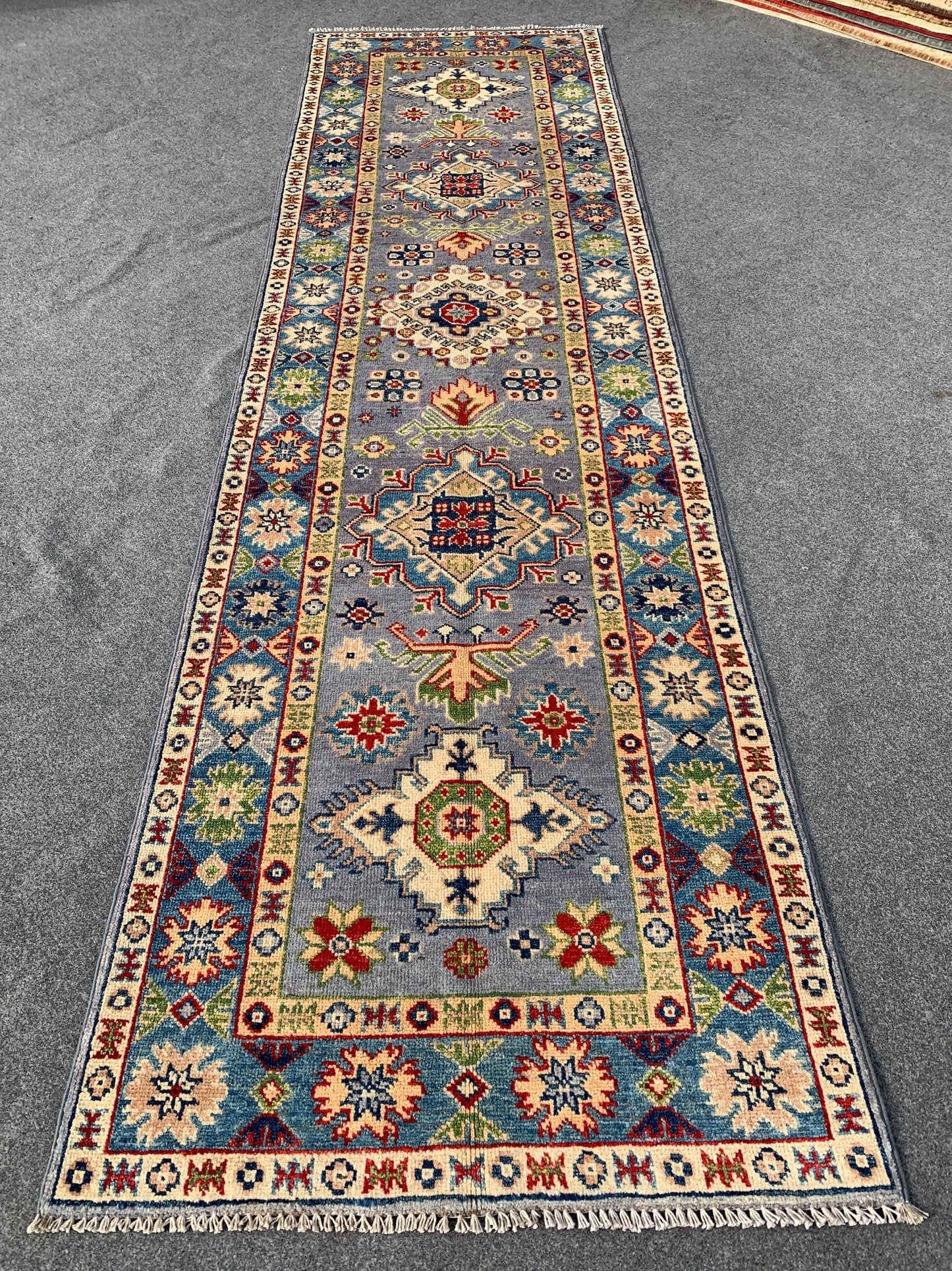 Kazak Runner Rug 3x10 ft Afghan Handmade Wool Runner Rug,