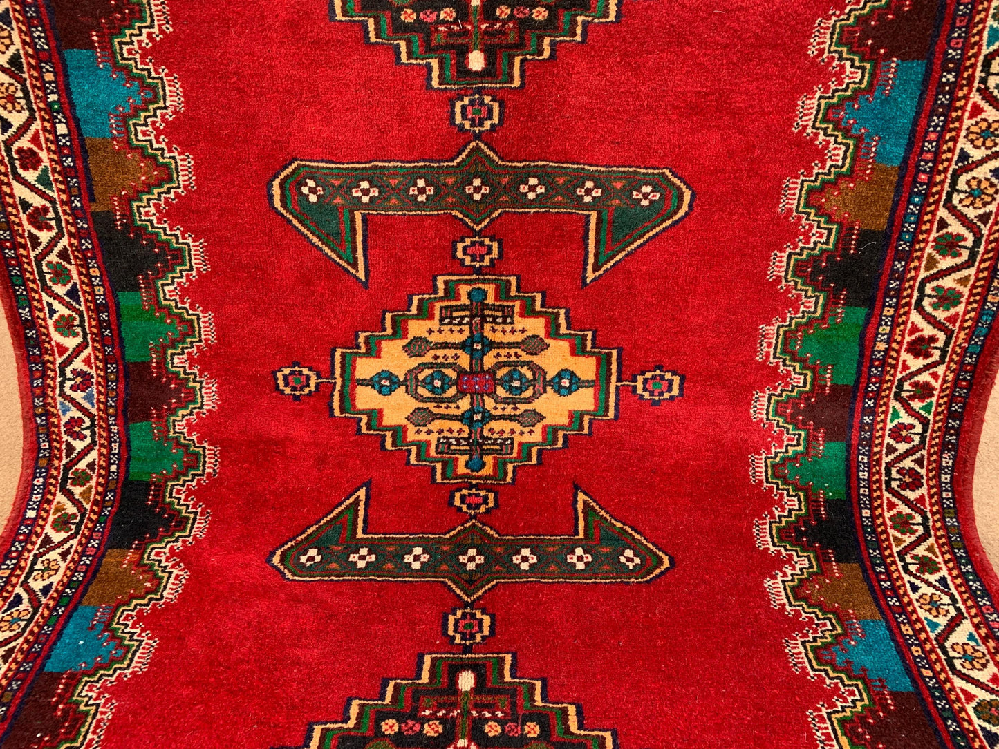 4x5 ft Vintage Caucasian Rug