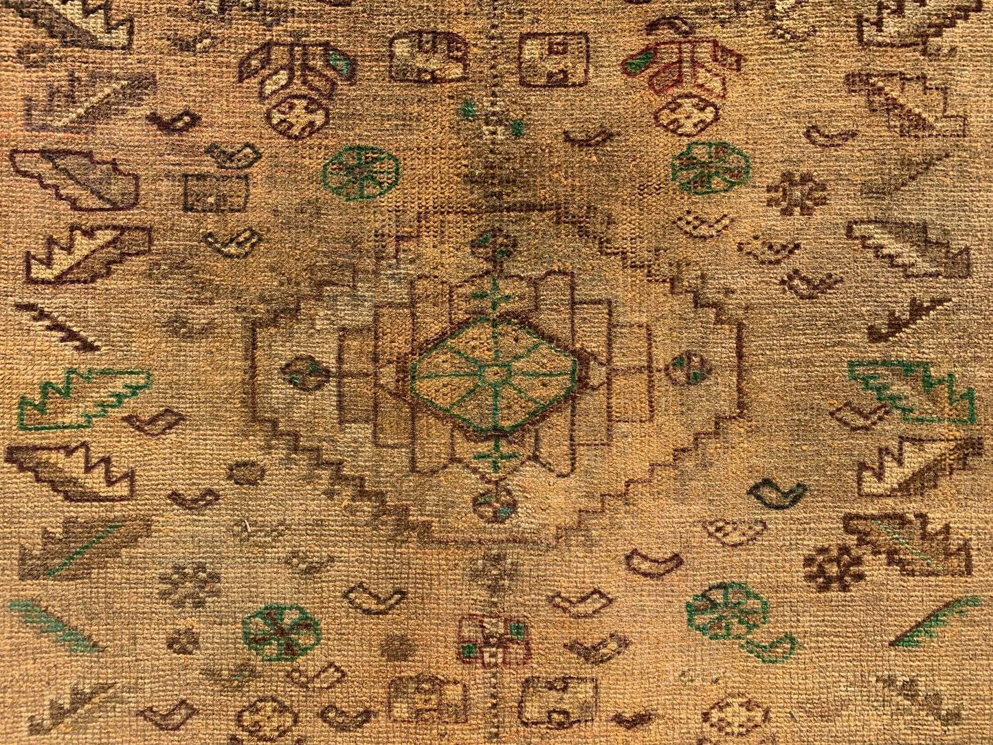 4x8 ft 1950s Antique Caucasian Low Pile Rug
