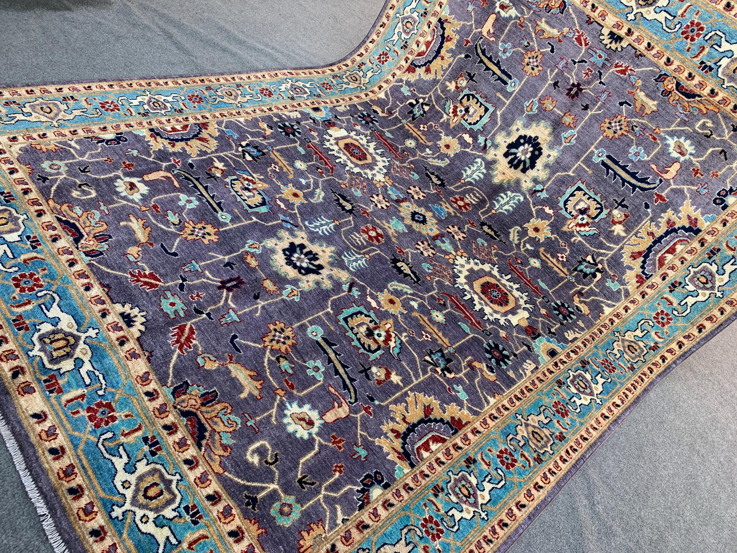 Dark Purple Afghan Chobi Rug 7x10 Handmade Turkmen Natural Rug,