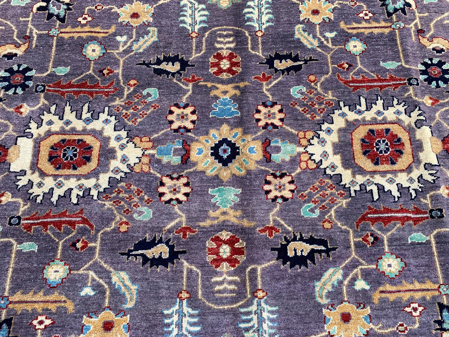 Dark Purple Afghan Chobi Rug 7x10 Handmade Turkmen Natural Rug,