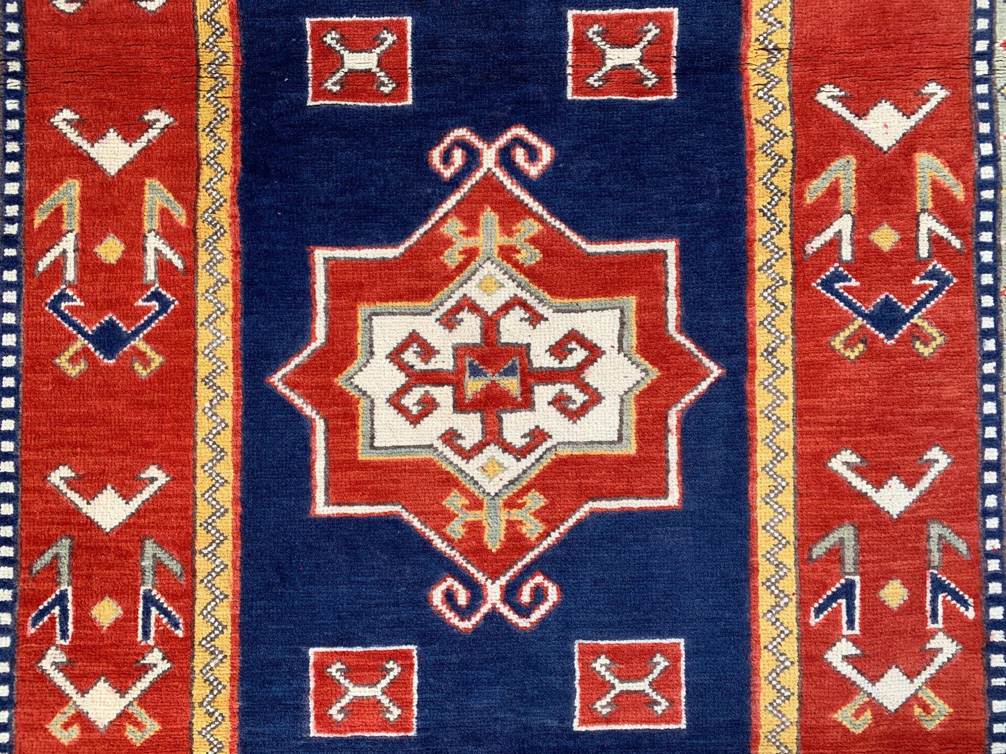 4x6 ft Afghan Handmade Geometric Peshawari Kazak Rug,