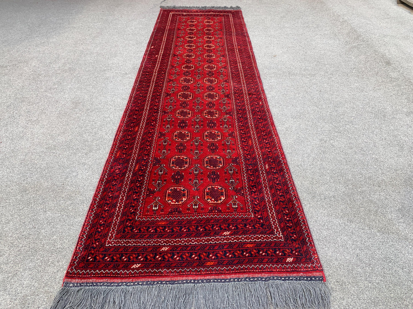 3x9 Afghan Kunduzi Runner Rug