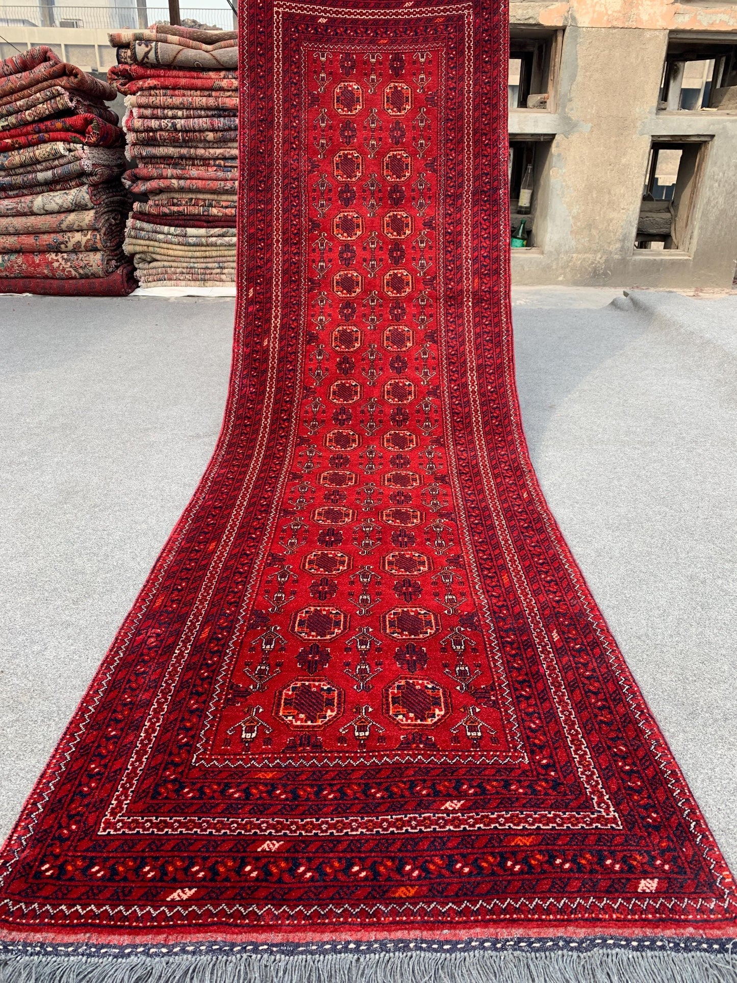 3x9 Afghan Kunduzi Runner Rug