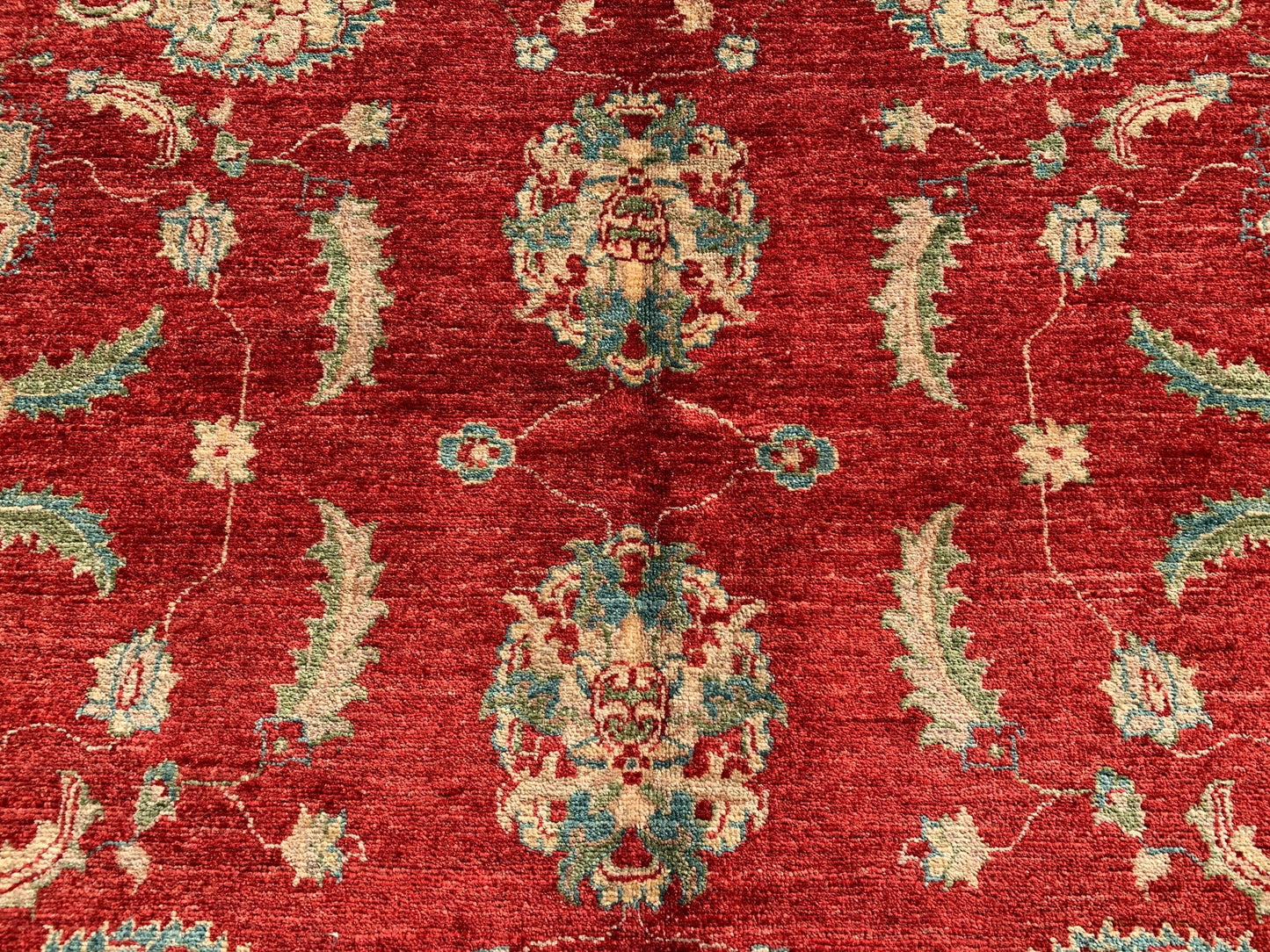 Red Beige Chobi Rug 6x8 ft Afghan High Quality Handmade Wool Rug