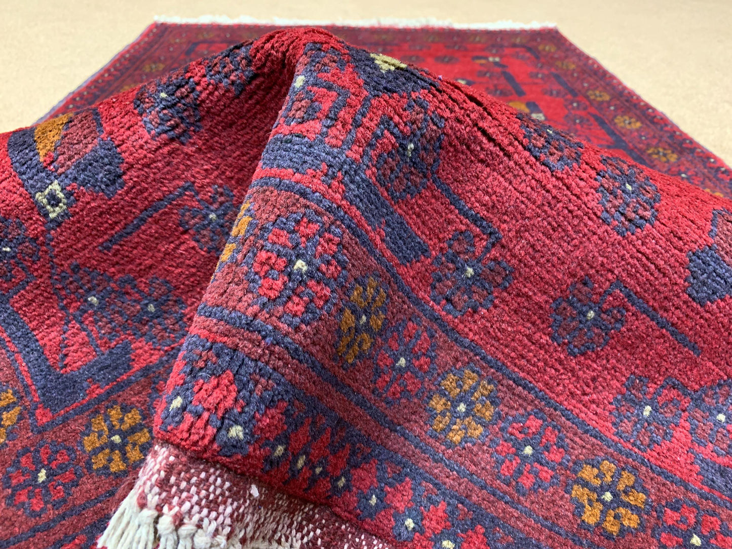 Bukhara design Rug 3x4 ft Handmade Afghan Rug, Tribal Wool Area Rug Oriental Khal Muhammadi Rug, Soft Pile Rug Entryway Kitchen Bedroom Rug.