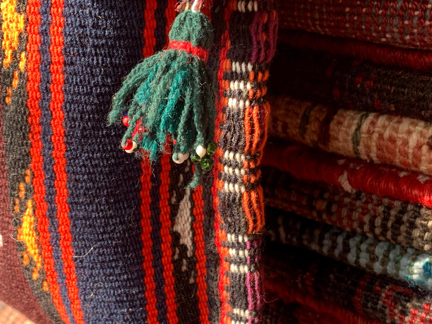 Backpack Kilim Rug, Vintage Afghan Handmade Backpack Rug, ck Kilim Rug,