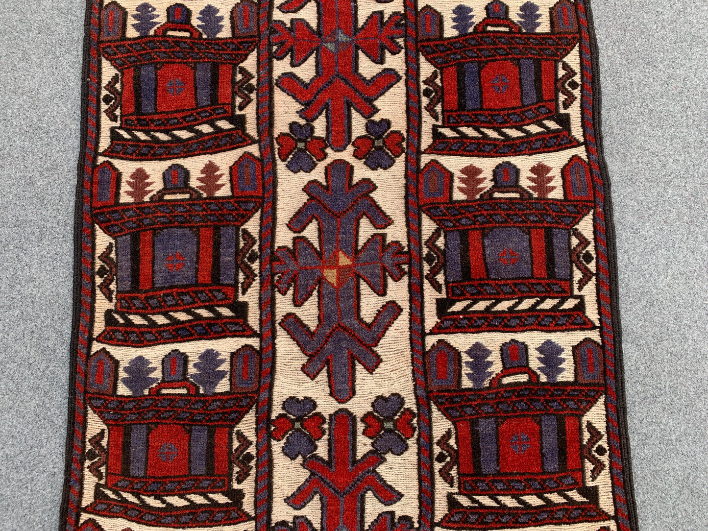 Vintage Runner Kilim Rug 2x12 Herati Barjasta Kilim Rug