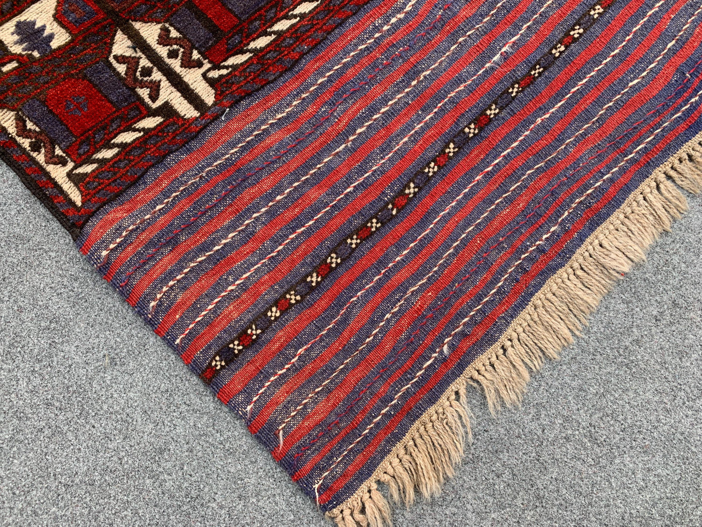 Vintage Runner Kilim Rug 2x12 Herati Barjasta Kilim Rug