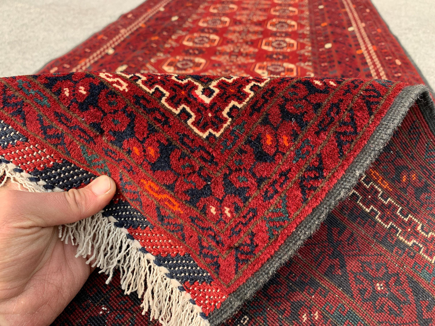 3x9 ft Vintage Kunduzi Runner Rug