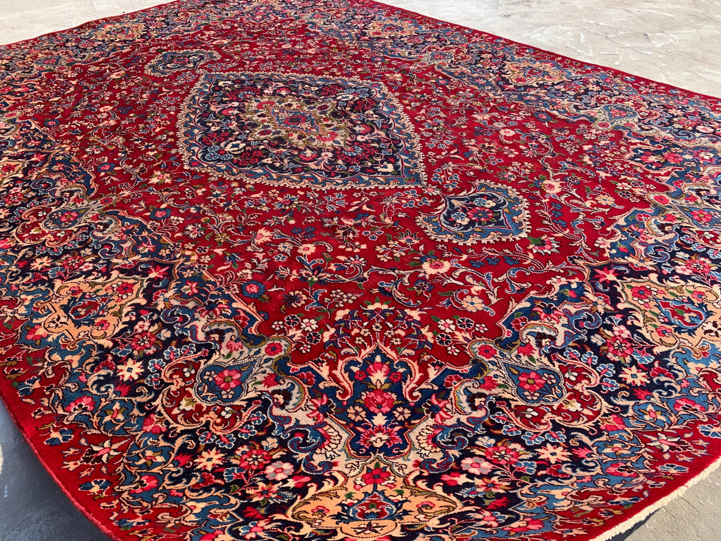 Large Red Geometric Rug 9x13 ft Afghan Handmade Wool Rug, Turkish design Rug