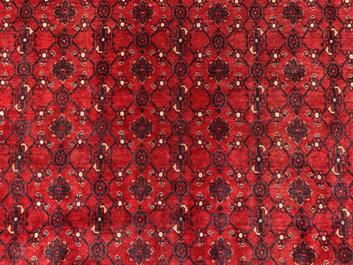 Large Afghan Rug 8x11 ft Handmade Turkmen Bukhara Wool Rug,