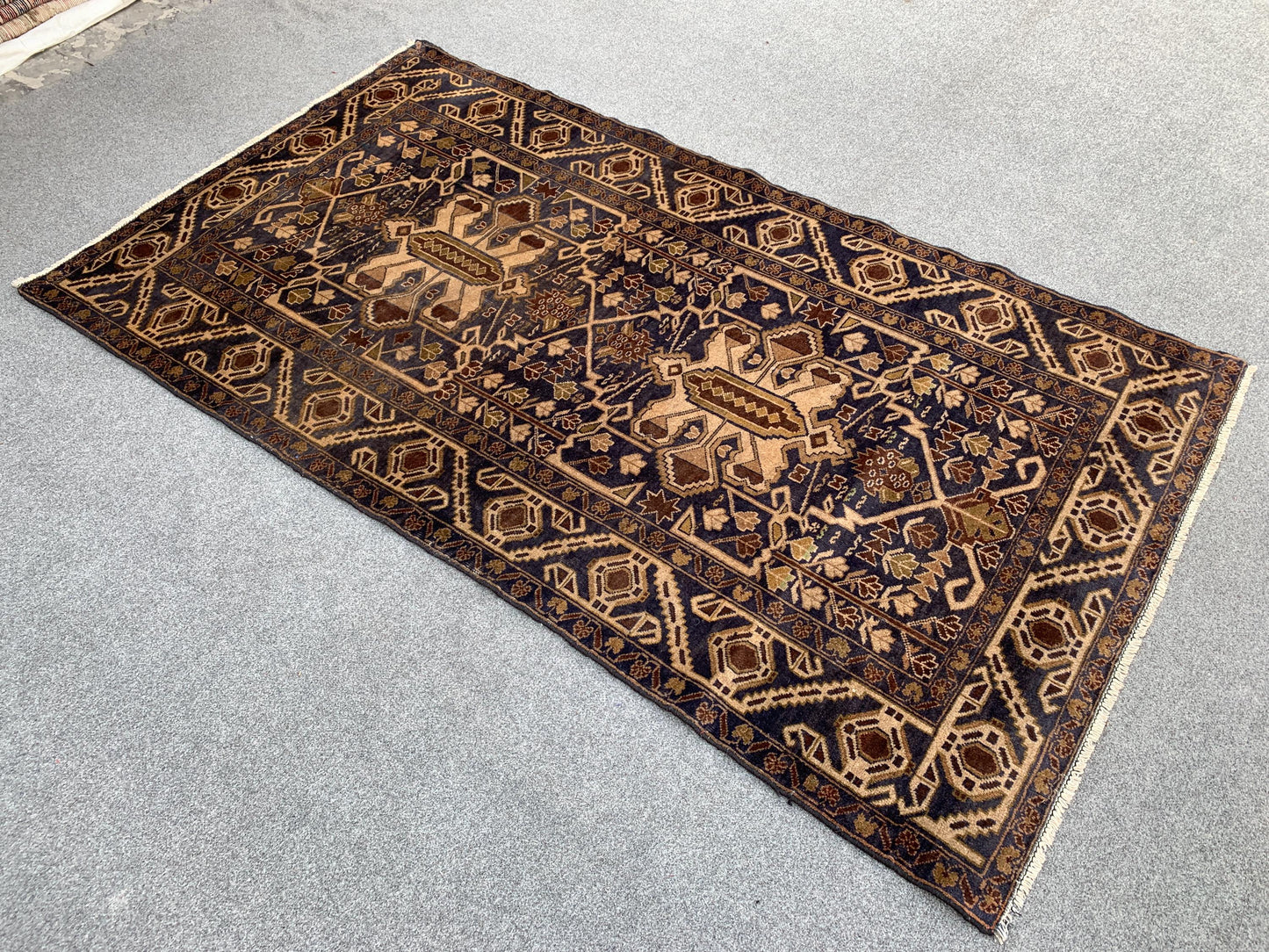 4x6 ft Vintage Herati Baluchi Rug,