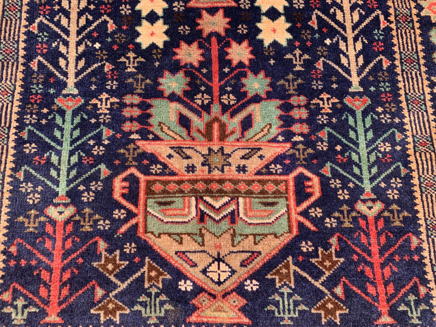 Antique Prayer Rug 3x4 ft Floral Baluchi Rug, .