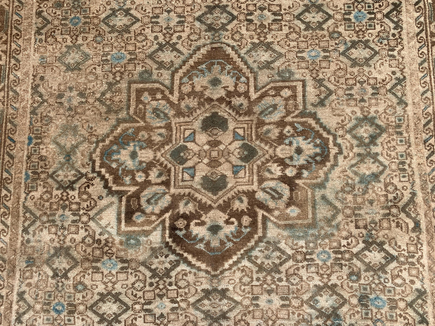 Beige Vintage Runner Rug 5x11 ft Handmade Afghan Wool Rug