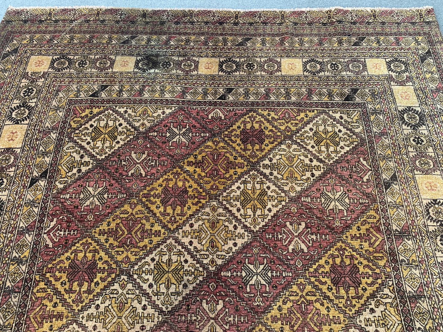 Large Antique Rug 8x11 ft Handmade Wool Rug,
