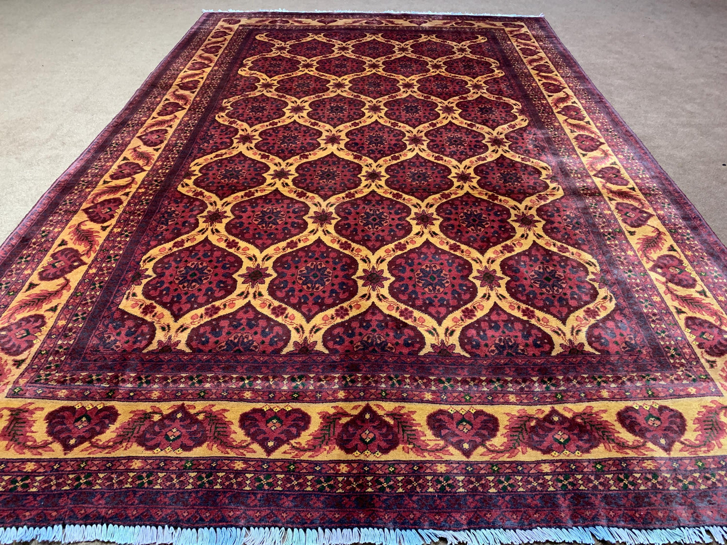 Afghan Yousufi design Rug 6x10 ft Handmade Wool Rug,