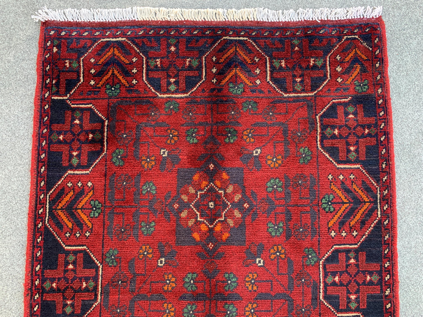 Navy Red Bukhara Rug 3x4 ft Khal Muhammadi design Rug,