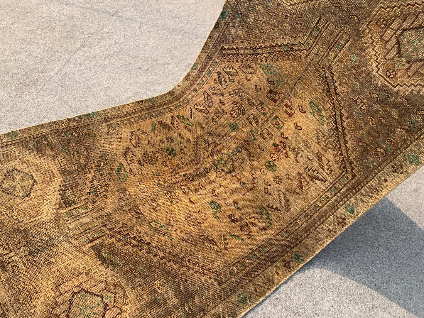 4x8 ft 1950s Antique Caucasian Low Pile Rug