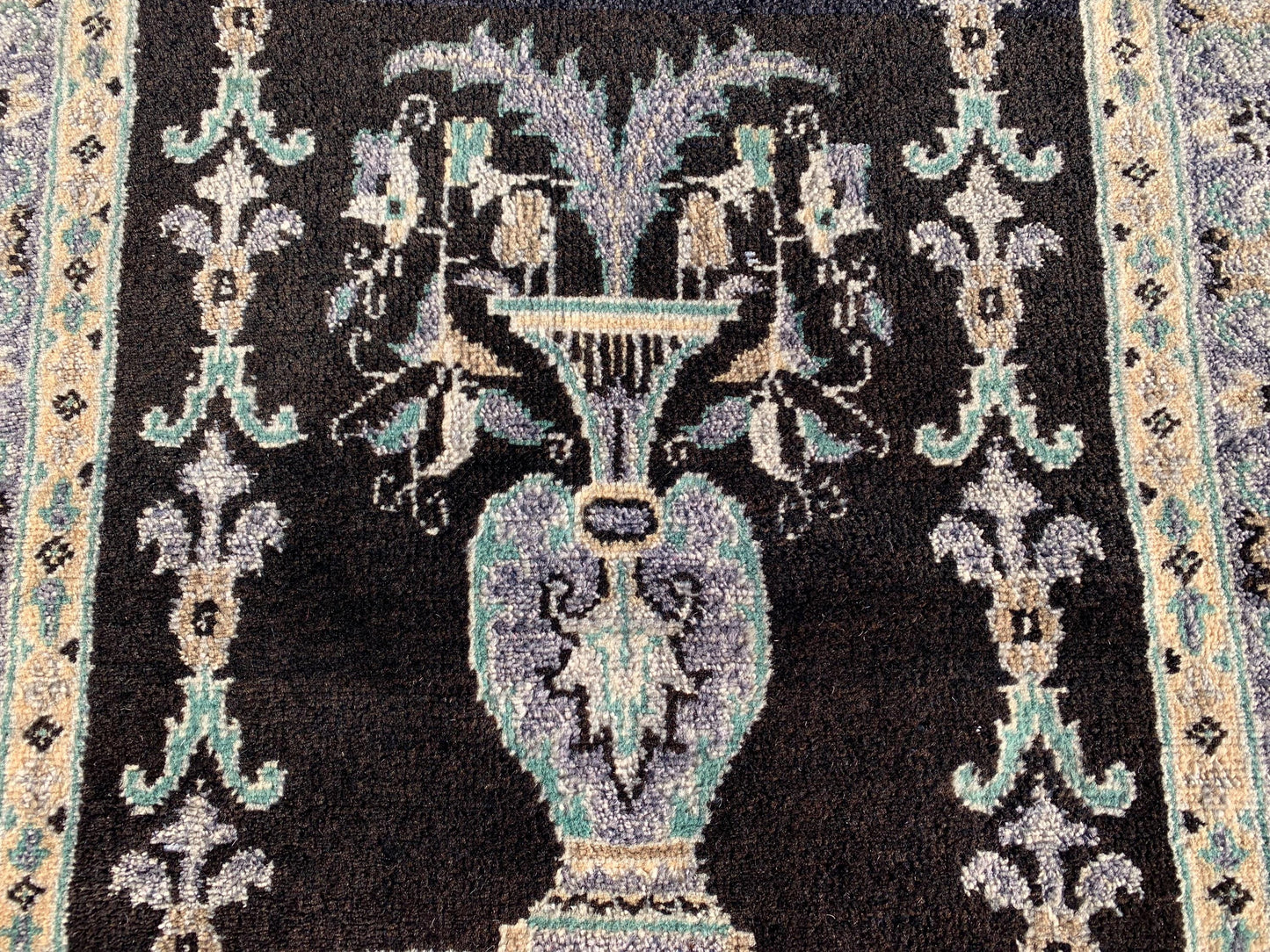 Black Afghan Rug, 3x4 ft High Quality Afghan Rug,