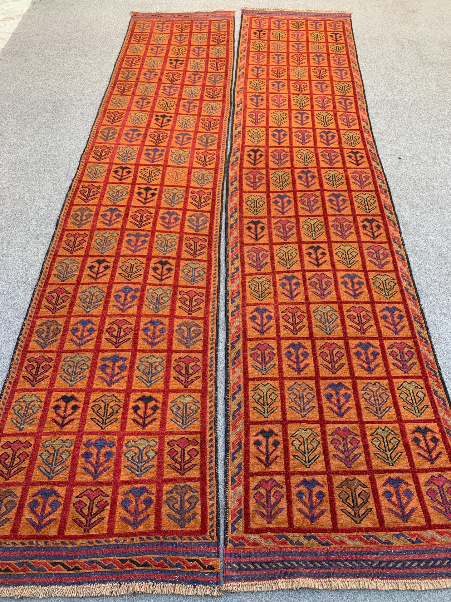 3x12 ft Set of 2 Piece Nokar Runner Kilim Rug,
