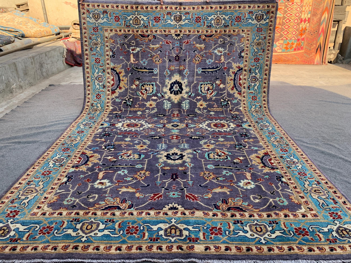 Dark Purple Afghan Chobi Rug 7x10 Handmade Turkmen Natural Rug,