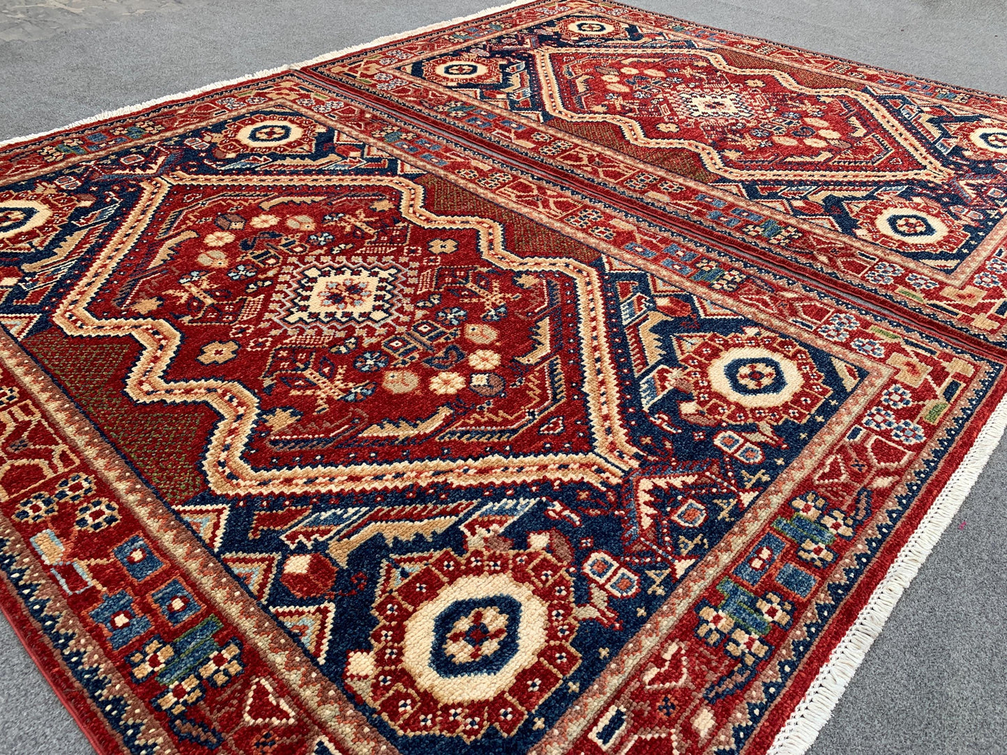 Set of 2 Piece , Handmade Afghan Rug Turkish design High Quality rug