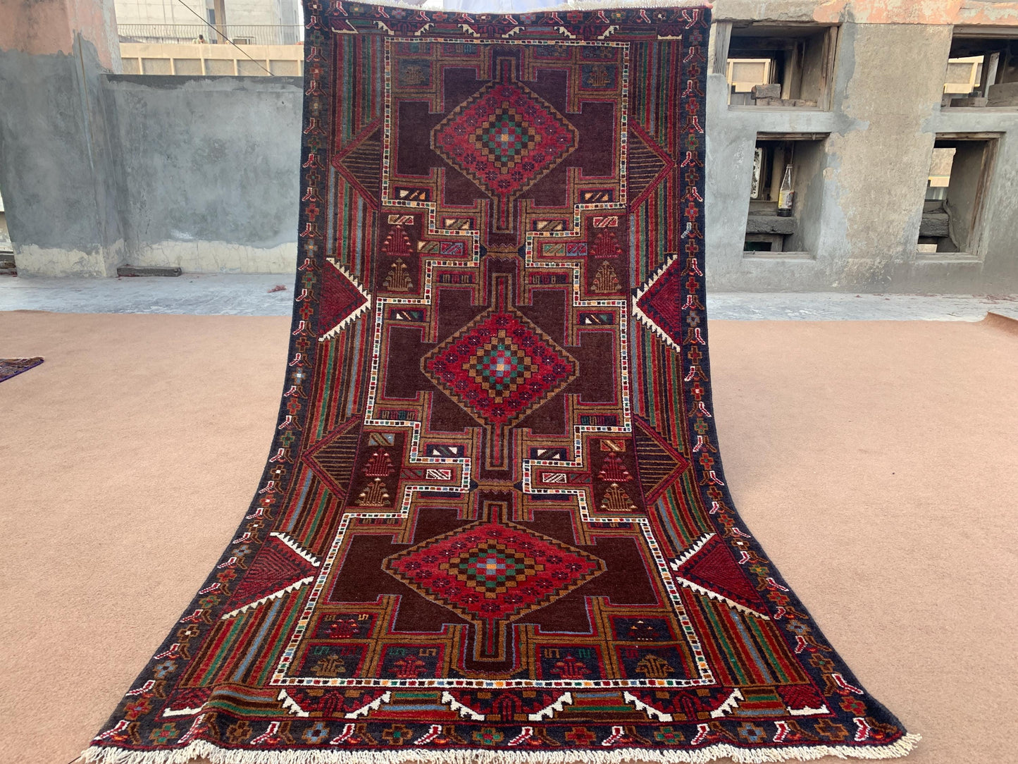 3x6 ft Vintage Afghan Herati Baluchi Rug