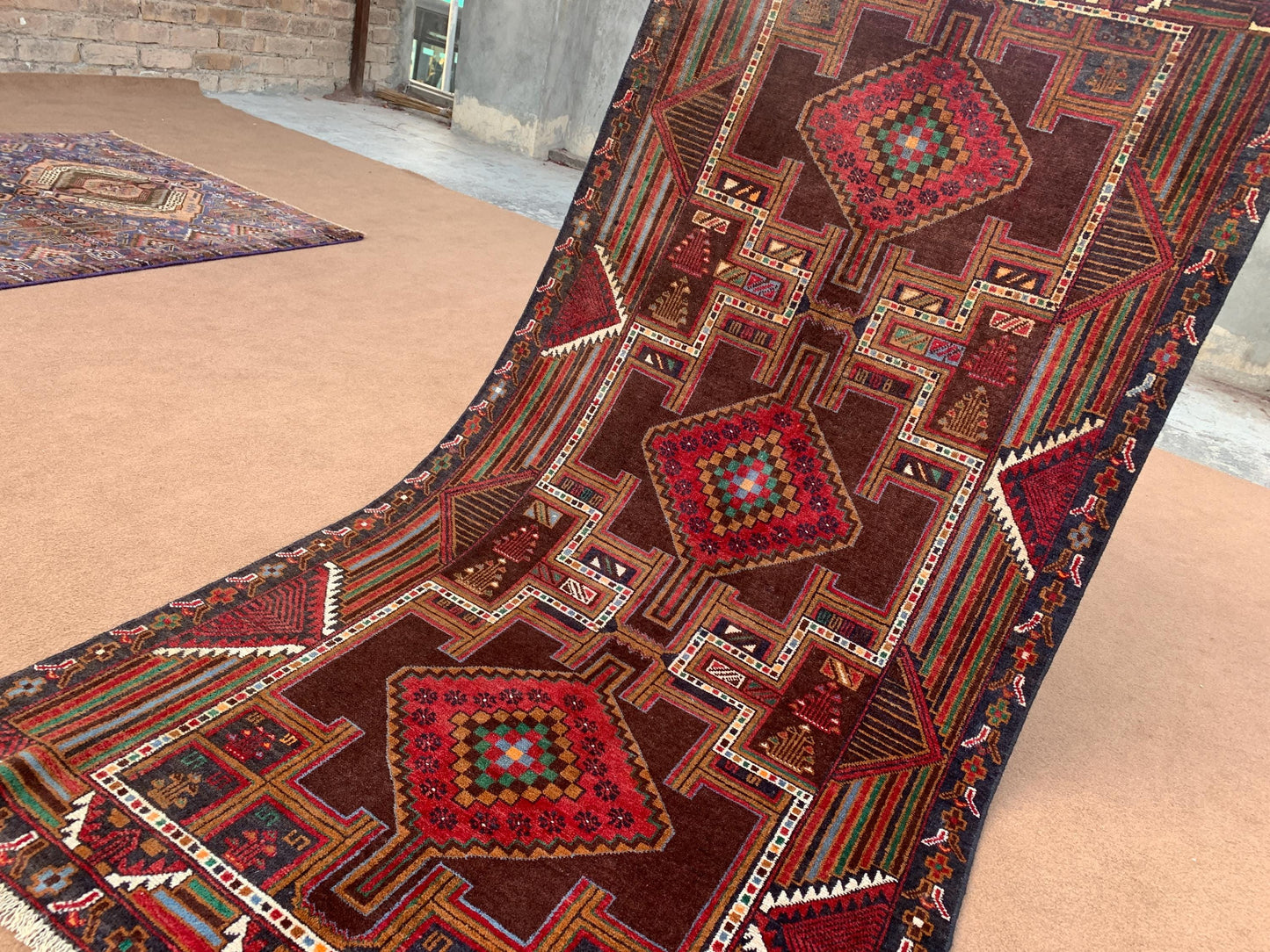3x6 ft Vintage Afghan Herati Baluchi Rug