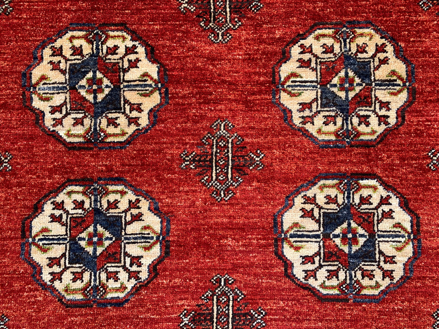 Red Chobi Rug 4x6 ft Handmade High Quality Turkmen Tekke design Rug,